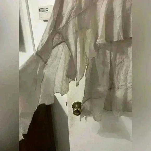 ACQUA & LIMONE  Lagenlook Flutter Sleeve Hi Low Asymmetrical Tunic L (G110) - Picture 8 of 10